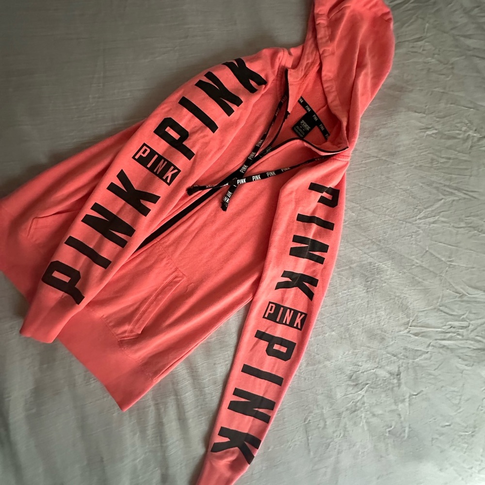 Victoria's Secret Pink Fleece Jacket XS. Coral